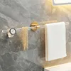 Handduk Rack Gold Silver Bath Bar Roll Tissue Paper Holder Rack för badrumshylla Hänger Toalett Toalettartiklar Kök Tillbehör 230627