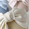 Hårtillbehör Ins Style Ribbon Big Bow Straw Sunhat For Child Girls Women Empty Top Hat Mother and Daughter's Family Match Holiday