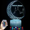 Nocne światła dla Mubarak Eid Home Islam Muzułmanin Ramadan Lamp Decoration Prezentacja Prezenty HKD230628