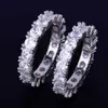 Cluster Rings Bubble Letter Tennis for Men Bling Charm Real Gold Plated Hip Hop Jewelry Trend 230620