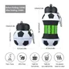 550ml Foldable Football Kids Water Bottles Portable Sports Water Bottle Football Soccer Ball Shaped Water Bottl Silicone Cup L230620