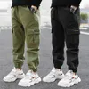 Shorts Boys Cargo Pants Winter Autumn Thick Boys Trousers Casual Kids Sport Pants Teenage Children Clothes For 4-11Year 230628