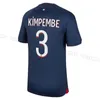 3xl 4xl Mbappe Hakimi voetbaltruien 23 24 Maillots de football 2023 2024 Marquinhos Verratti Men Kids Kit Shirt Uniform Fabian Sanches Fans Player Version