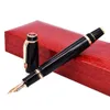 ペンクロコダイル2060樹脂ブラックファウンテンペンイリジウムミディアム0.7mmルビートップでオフィスビジネスのためのゴールデンクリップライティングギフトペン