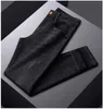Mäns jeans designer europeiska broderade jeans mäns svarta höst och vinter tjocka smala smala fitt byxor high-end elastiska live 2lz1