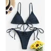 Maillot de bain femme Sexy Micro Bikini ensemble léopard Push Up coupe haute dentelle smockée String deux pièces maillot de bain femmes Bikinis 2023 Mujer