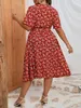 Платья больших размеров Finjani Wrap Dress Ditsy с цветочным принтом с поясом для вечеринок для женщин 2023 Размер одежды 230627