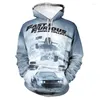 Мужские толстовки Movie Fast Furious Men 2023 Streetwear Fashion Cool Boys Fall 3D Print Графика Повседневная толстовка унисекс