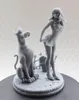 写真1/24 75mm 1/18 100mm樹脂モデルかわいい女の子と犬3D印刷物のフィギュア不変no色rw152