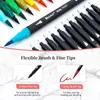 Markers Watercolor Brush Marker Pen 60120 Colored Dual Tip Art Felt Pens Sketchbooks For Drawing Stationery Supplies 230627