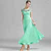 Vêtements de scène 3 couleurs vert robe de bal femme Foxtrot valse robes dame danse espagnol Flamenco danse B-6182