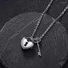 Hänge halsband kremering smycken urn för aska rostfritt stål nyckel med min hjärtminneskapphållare minnessakhalsband