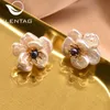 Naturel Baroque Perle Femmes Boucles D'oreilles Gothique Charme Piercing Esthétique Fleur Boucles D'oreilles Argent 925 S Bijoux