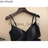 Robes de soirée Noir Crop Tops Femmes Vêtements Tempérament Tunique Réservoir Dos Nu Zipper Mode Sexy Tees 2023 Ropa Mujer Coréen Camis Y2k Vêtements x0629