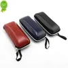 PU Leather Glasses Carry Bag Black Sunglasses Case Zipper Waterproof Protective Eyewear Storage Spectacle Box Home Storage