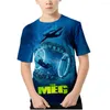 Camisetas masculinas The Meg 2 Trench 3D camiseta manga curta feminina masculina camiseta de verão