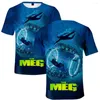 Camisetas masculinas The Meg 2 Trench 3D camiseta manga curta feminina masculina camiseta de verão