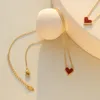 Mode lyxiga hänge halsbandsdesigner röda hjärtsmycken färska kedjor 18k guldhalsband för kvinnor parti gyllene dagliga smycken