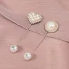 Broches 3 pièces/ensemble élégant perle amour strass incrusté broches droite insérer écharpe broche broche assorti musulman Hijab Clips petit Broo