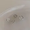 Stud Earrings Fashion Design Sense Small Five-Pointed Star Silver Color Matte Simple For Women Jewelry Accessories