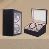 Otomatik Mekanik Saat Sinekleri Siyah Pu Deri Depolama Kutusu Koleksiyonu İzleme Takı Mücevher ABD Fiş Sindiri Kutusu1497866