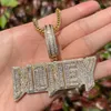 Anhänger Halsketten Blase Brief Geld Halskette für Männer Iced Out Echt Vergoldet Zirkonia Hip Hop Schmuck 230621