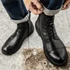Buty jesienne zima moda czarne vintage buty ręcznie robione brytyjskie wysokiej jakości buty kostki na zewnątrz narzędzia pustynne buty skóra krowa skóra