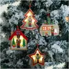 Juldekorationer LED Trähängen Nutknäppare Puppet Tree Walnut Soldat hängande ornament År barn gåvor Drop Delivery Home DH3RT