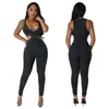 Frauen Overalls Designer 2023 Neue Mode Hosen Ärmellose Sexy Tiefem V-ausschnitt Bodys 5 Farben S-XXL