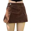 Faldas Mujer Vintage Cintura Baja Mini Falda Y2k Jean Short Denim Plisado Pana Grunge Estética