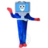 Супер милый синий компьютерный костюм талисмана карнавальная одежда для выступлений аниме костюмы персонажей