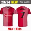 2023 ARIBO # 7 Maillots de football REDMOND 23 24 WARD-PROWSE ELYOUNOUSSI ROMEU # 6 Maillots de football adultes hommes enfants kit ensemble SAINTS remake tops à rayures en jersey rose