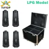 Freeshipping 4IN1 flightcase met 6 Angle Fire Machine One Head Stage Effect Flame Projector DMX512 Stage Flame Thrower TIPTOP Stage Light
