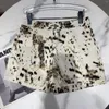 Dames Jeans PREPOMP 2023 Zomer Collectie Beige Bloemenprint Denim Shorts Dames Korte Streetwear 728