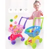 Kitchens Play Food 25Pcs/Set Kids Supermarket Shopping Groceries Cart Trolley Toys For Girls Kitchen Play House Simulation Fruits Pretend Baby Toy 230628