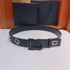 Top Quality Real Leather Belt For Men White Black 4.0cm Designer Waist Belts D Prints Metal Buckle Fashion Dress Belts with Box