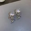 Stud Earrings Fashion Deep Sea Jellyfish Frosted For Women Fashionable And Creative Design Personalized Trendy Jewelry