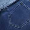 Dunkel- und hellblaue Nähte, kontrastfarbene Jeans für Herren, modische, schmale, bedruckte, gerade Denim-Hosen, Sommer- und Alltags-Streetwear