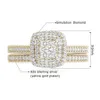 Z bocznymi kamieniami 2PCS pierścionki zaręczynowe dla kobiet Oryginalne 925 Srebrny Pierścień Zestaw 14k złota Plated Bridal 2CT Cround Cut Lab Diamond Jewelry 230629