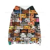 Camisetas Niños Niñas Neko Atsume Cat Sudaderas con capucha con estampado 3D Niños Japón Dibujos animados Sudaderas Tops Niños pequeños Jerseys Outwears Sudadera 230628