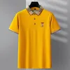 2023 Designer Men's Luxury Polo T-Shirt Camisa Pólo Masculina de Verão Premium Bordado Solto Tamanho Grande Manga Empresarial Lapela T-Shirt Masculina Cor Sólida Tamanho M-4XL