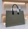 Designer Rive Gauche Beach Tote Bag Kvinnor Canvas och Weave Leather stor kapacitet Handväska Luxury Shopping Handväska Top Linen Travel Satchel Plånbok Totes 103837