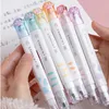 Pennor 36 datorer/Lot Creative Cat Paw 12 Färger Highlighter Double Head Ritning Marker Pens PROMOTION SLECT SCHOOL Supplies Wholesale