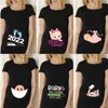 Maternity Tops Tees Black Pregnancy Shirt Maternity Cute Print Baby O-Neck Short Sleeve T-shirt Pregnant Tops Mom Clothes Baby Announcment Tshirt 230628