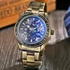 Gagnant des vestes 2018 Nouvelles montres mécaniques de mode Men Top Top Brand Blue Blue Verre Automatic Automatic Male Male Innewless Steel Skeleton Clocks