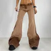 2023 new flared jeans women's spring y2k fashion retro wash color low waist hot girls wear American street