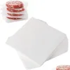 Outros Bakeware Hambúrguer Pergaminho Patty Papel Quadrados 6 Em Antiaderente Para Prensa De Hambúrguer Carne Moída Zing Embalagens De Doces Kdjk2202 Drop Dhqy6