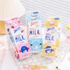 BASSE 12 pezzi creativi in pelle PU Simulazione della scatola a matita simulazione Milk Friut Box carina borse a matita kawaii di cancelleria materiali per bambini regalo per bambini