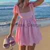 Платья для вечеринок Принцесса День рождения Розовое мини-платье Kawaii Tieup Strap Backless Aline Dress Summer Beach Holiday Night Y2K Fairy Clothing x0629