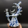 7.4 inch Silicone Smoking Hookah Moon Teapot Bong Water Pipe w/ Glass Bowl